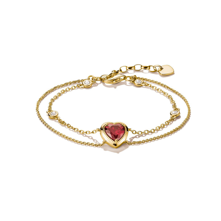 Two-Row Bracelet with Red Heart Stone Elyndra | THOMAS SABO Australia