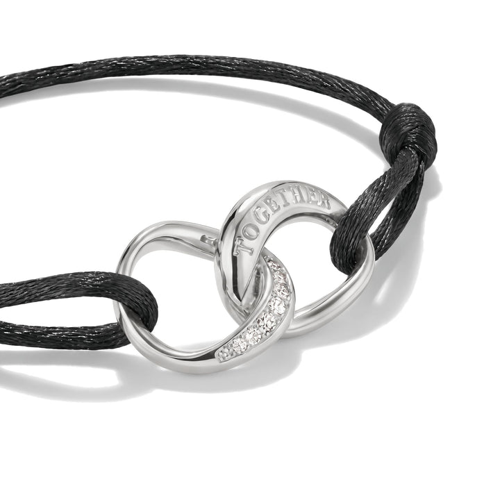 Textile bracelet Together black with zirconia | THOMAS SABO Australia