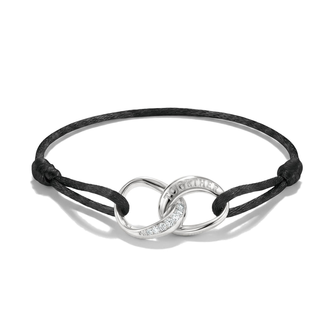 Textile bracelet Together black with zirconia | THOMAS SABO Australia