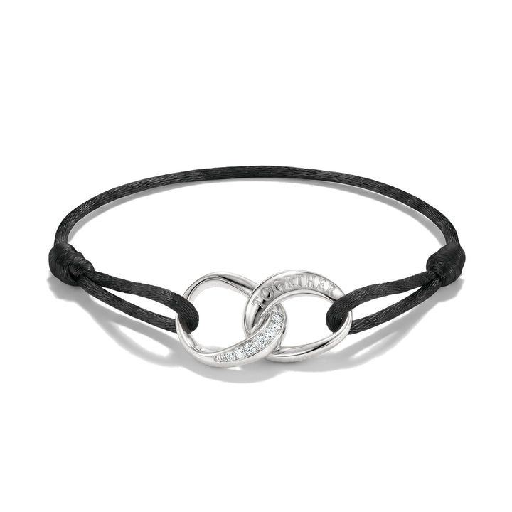 Textile bracelet Together black with zirconia | THOMAS SABO Australia