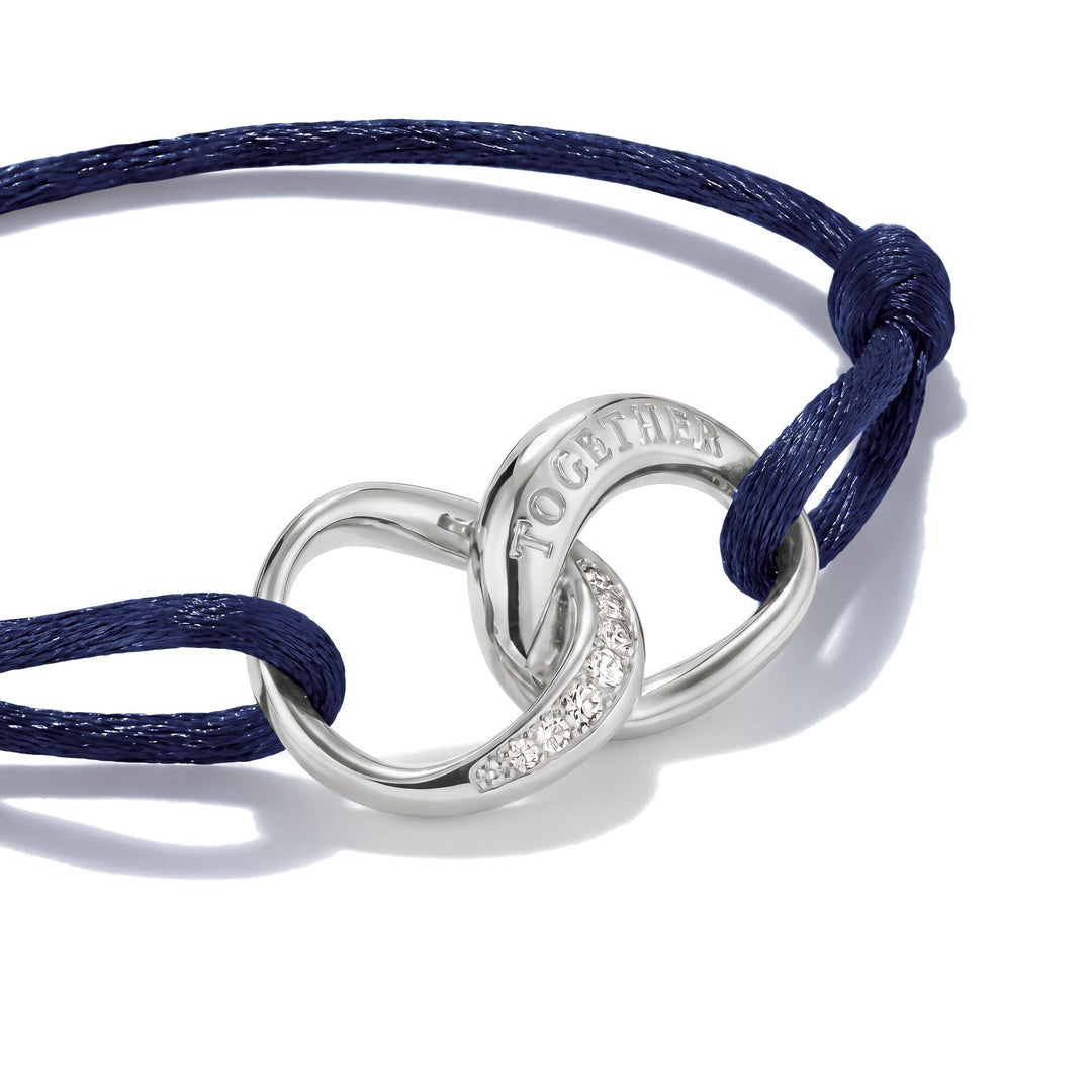 Textile bracelet Together dark blue with zirconia | THOMAS SABO Australia