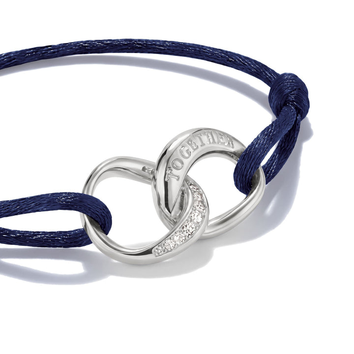 Textile bracelet Together dark blue with zirconia | THOMAS SABO Australia