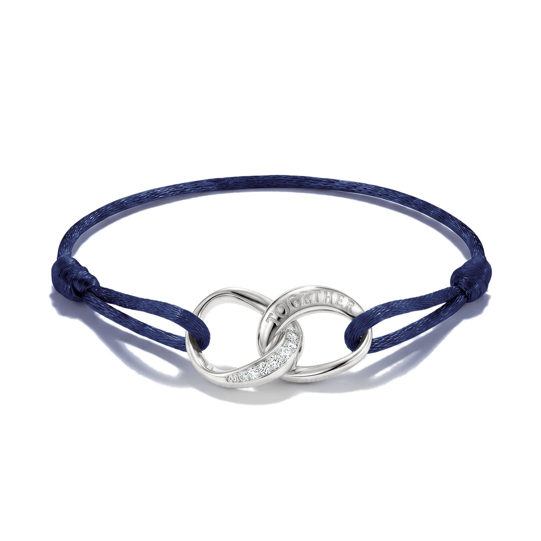 Textile bracelet Together dark blue with zirconia | THOMAS SABO Australia