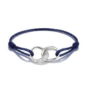 Textile bracelet Together dark blue with zirconia | THOMAS SABO Australia