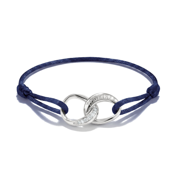 Textile bracelet Together dark blue with zirconia | THOMAS SABO Australia