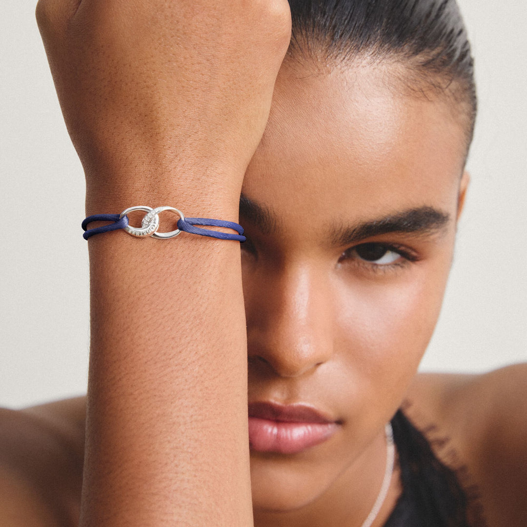 Textile bracelet Together dark blue with zirconia | THOMAS SABO Australia