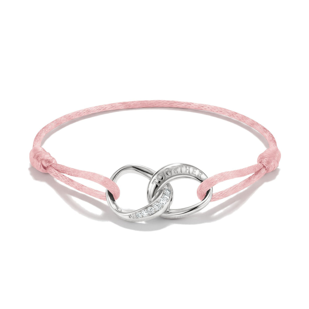Textile bracelet Together pink with zirconia | THOMAS SABO Australia