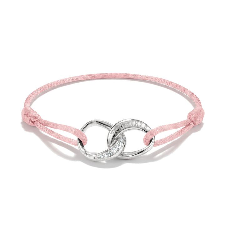 Textile bracelet Together pink with zirconia | THOMAS SABO Australia
