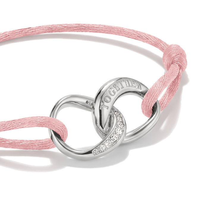 Textile bracelet Together pink with zirconia | THOMAS SABO Australia