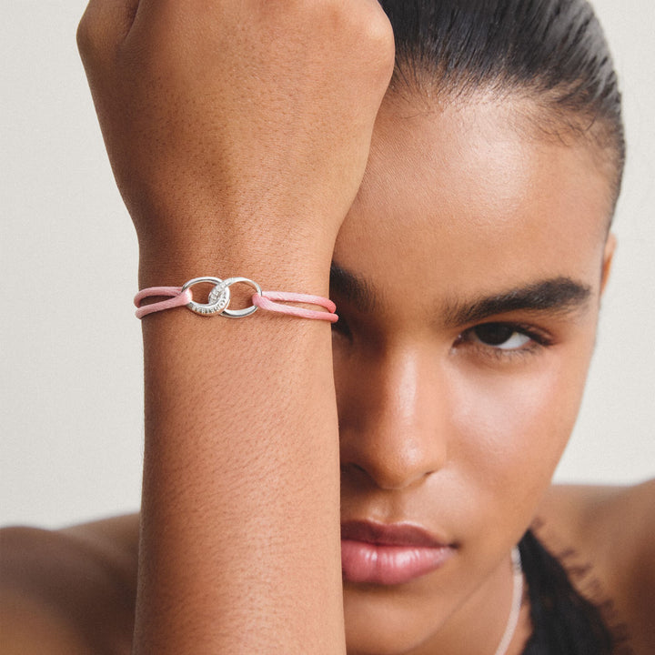 Textile bracelet Together pink with zirconia | THOMAS SABO Australia