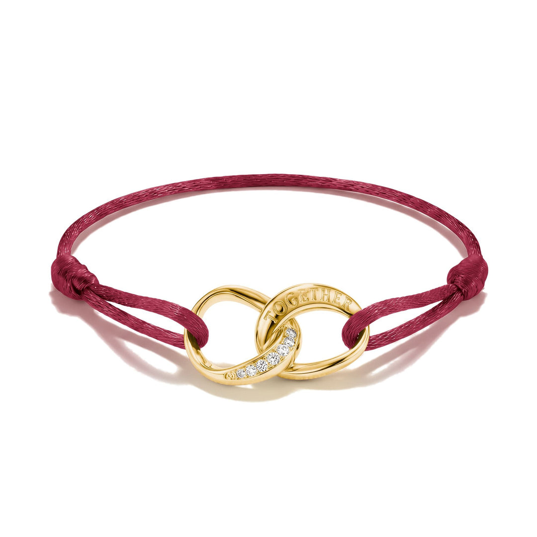 Textile bracelet Together red with zirconia | THOMAS SABO Australia