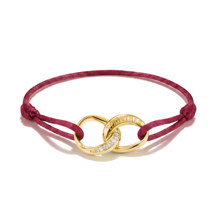 Textile bracelet Together red with zirconia | THOMAS SABO Australia