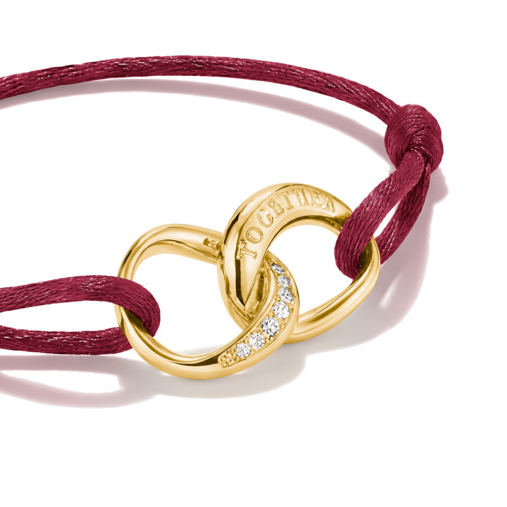 Textile bracelet Together red with zirconia | THOMAS SABO Australia