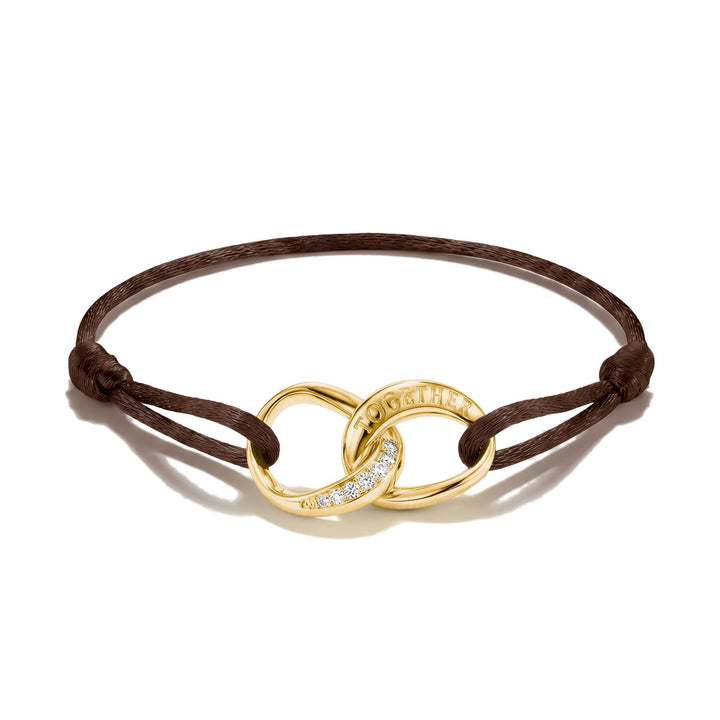 Textile bracelet Together brown with zirconia | THOMAS SABO Australia
