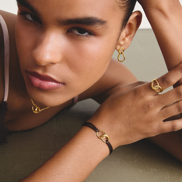 Textile bracelet Together brown with zirconia | THOMAS SABO Australia