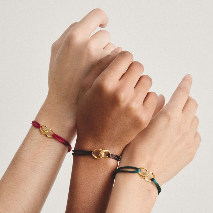 Textile bracelet Together brown with zirconia | THOMAS SABO Australia