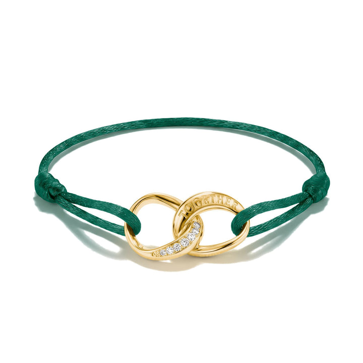 Textile bracelet Together green with zirconia | THOMAS SABO Australia
