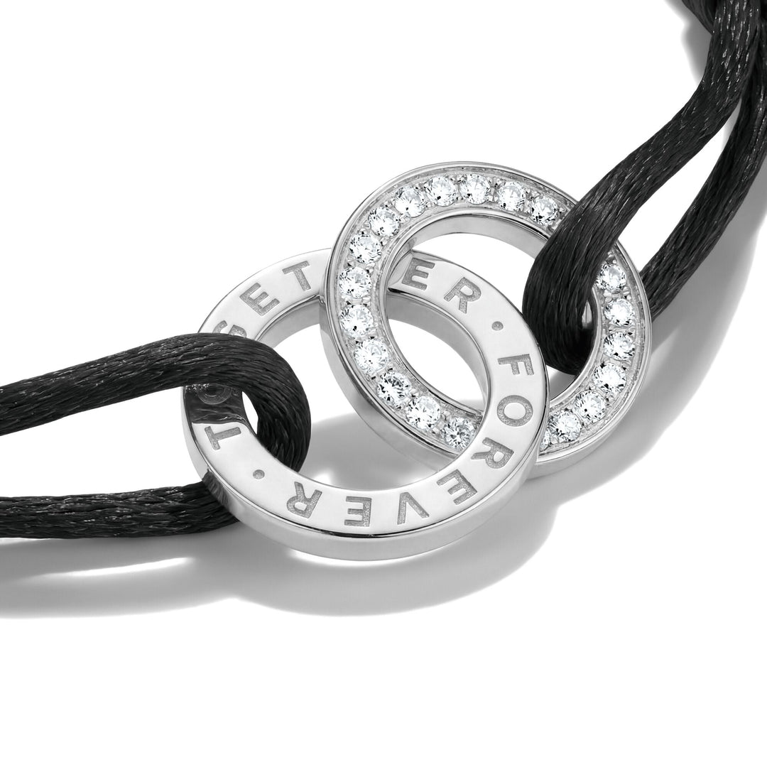 Textile bracelet Together black with zirconia | THOMAS SABO Australia