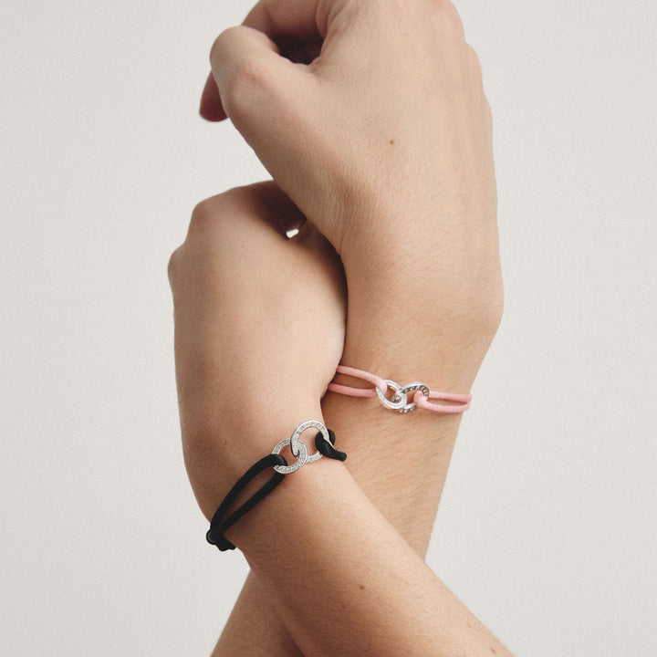 Textile bracelet Together black with zirconia | THOMAS SABO Australia