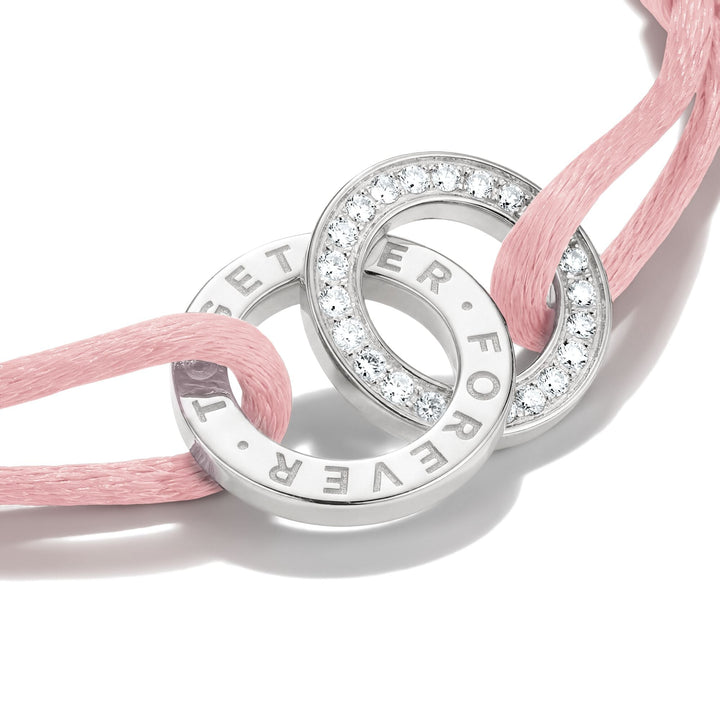 Textile bracelet Together pink with zirconia | THOMAS SABO Australia