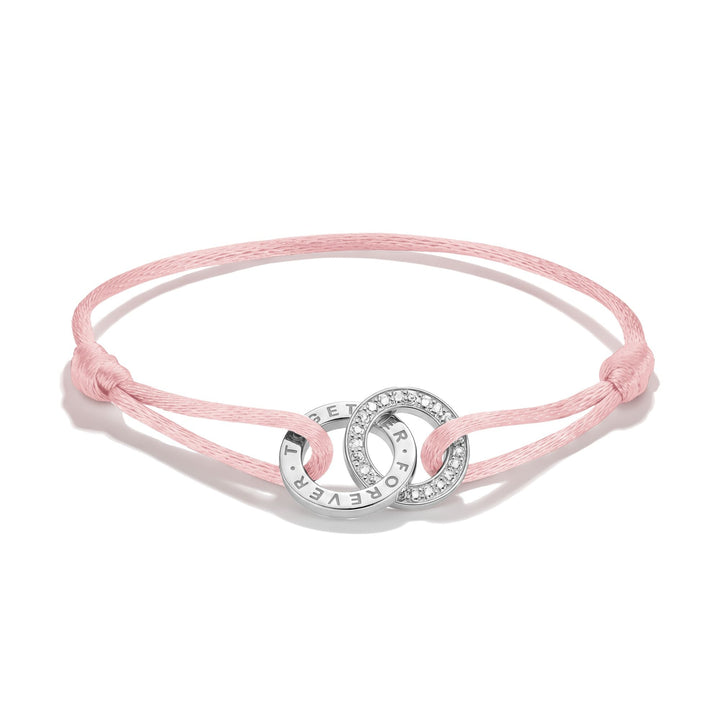 Textile bracelet Together pink with zirconia | THOMAS SABO Australia