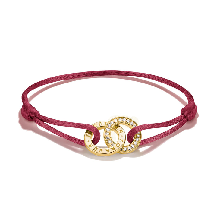 Textile bracelet Together red with zirconia | THOMAS SABO Australia