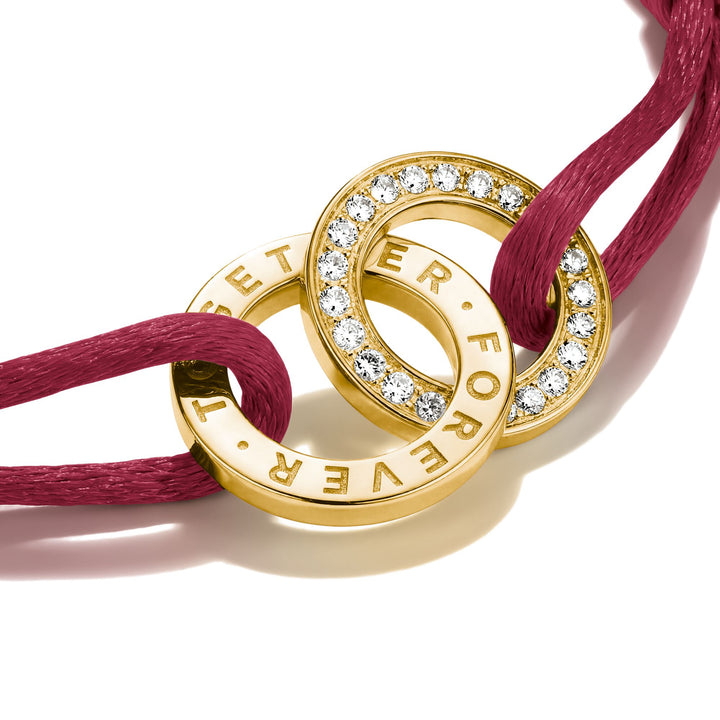 Textile bracelet Together red with zirconia | THOMAS SABO Australia