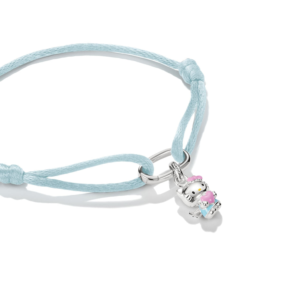 Hello Kitty Textile bracelet light blue with charm | THOMAS SABO Australia