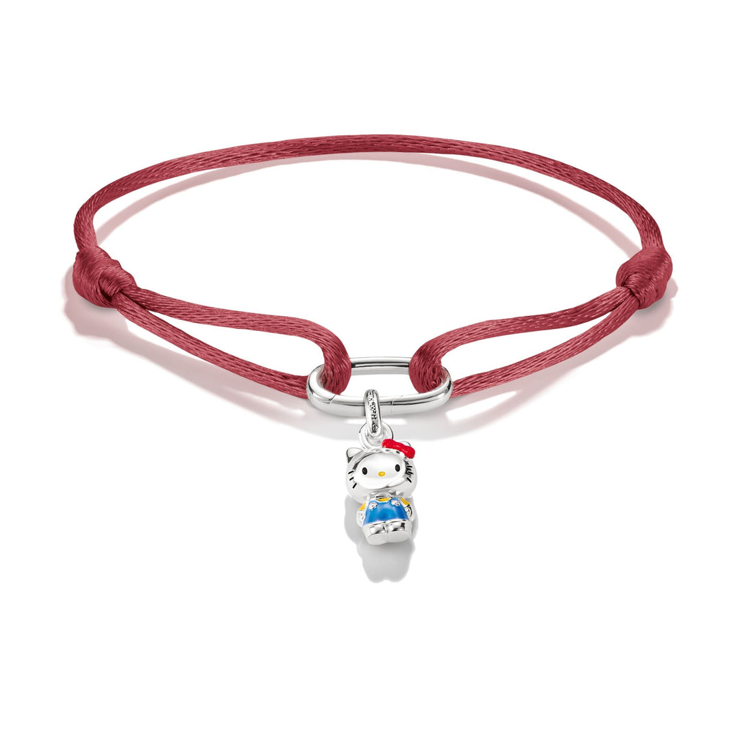 Hello Kitty Textile bracelet red with charm | THOMAS SABO Australia