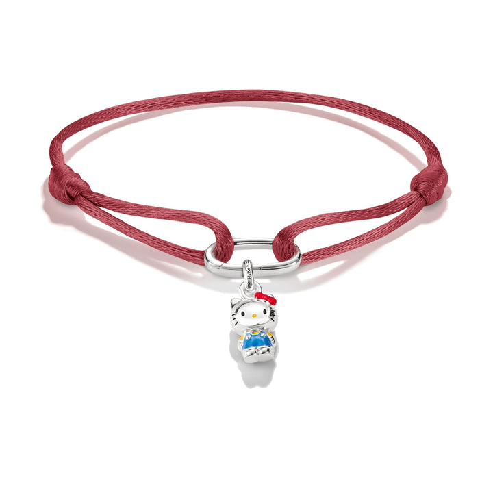 Hello Kitty Textile bracelet red with charm | THOMAS SABO Australia