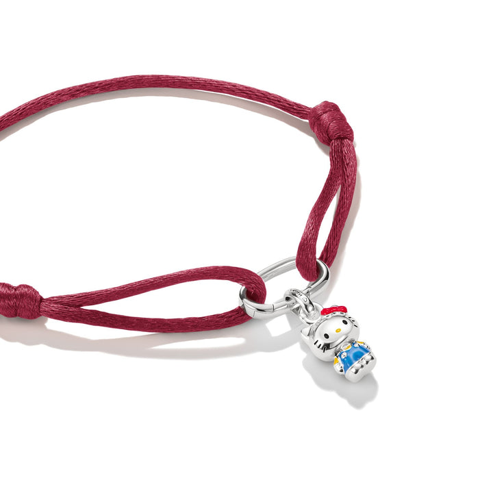 Hello Kitty Textile bracelet red with charm | THOMAS SABO Australia