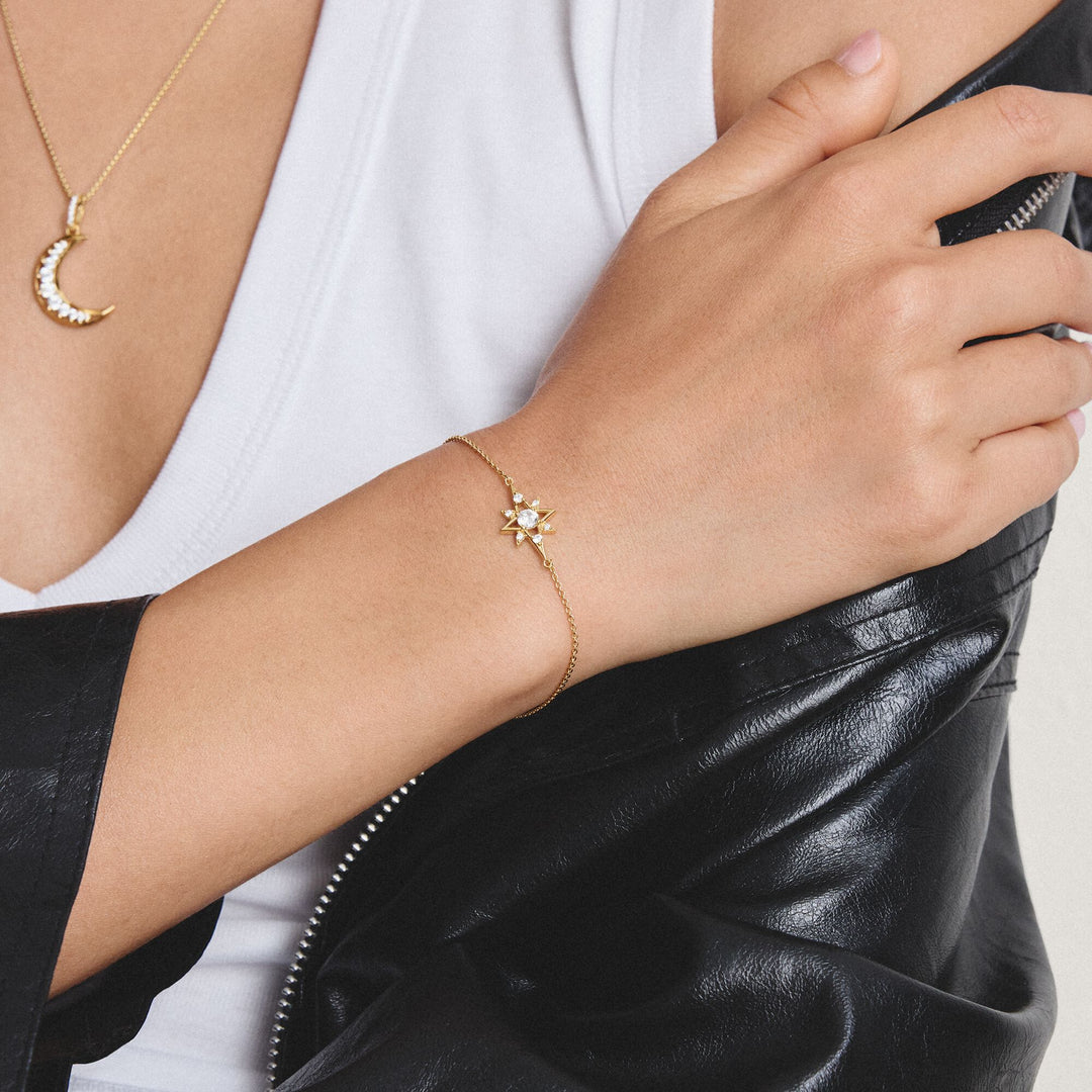 Bracelet star with zirconia