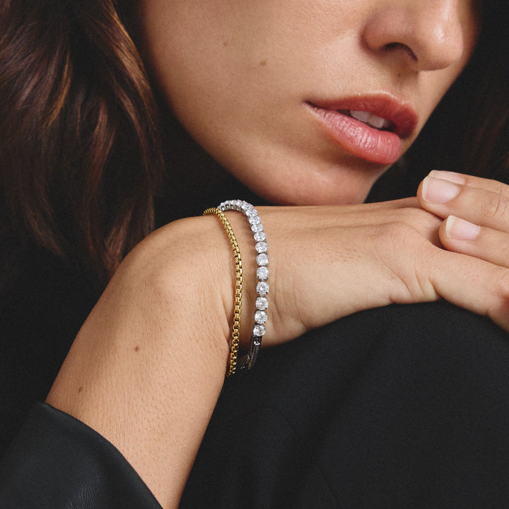 Gold-Tone Stainless Steel Box Chain Bracelet 2.7mm