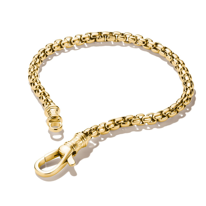 Gold-Tone Stainless Steel Box Chain Bracelet 4mm