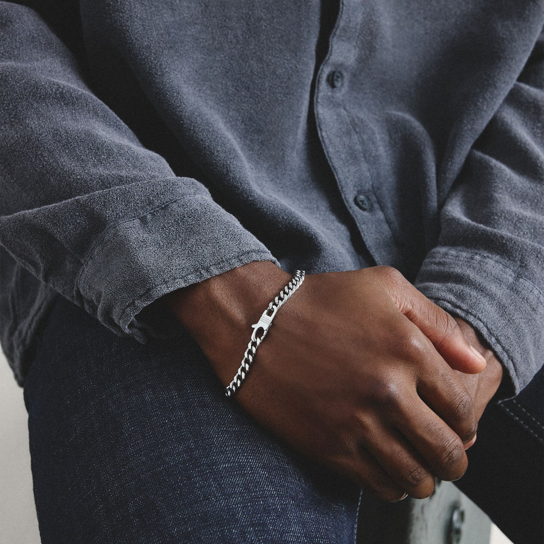 Stainless Steel Curb Chain Bracelet 7mm