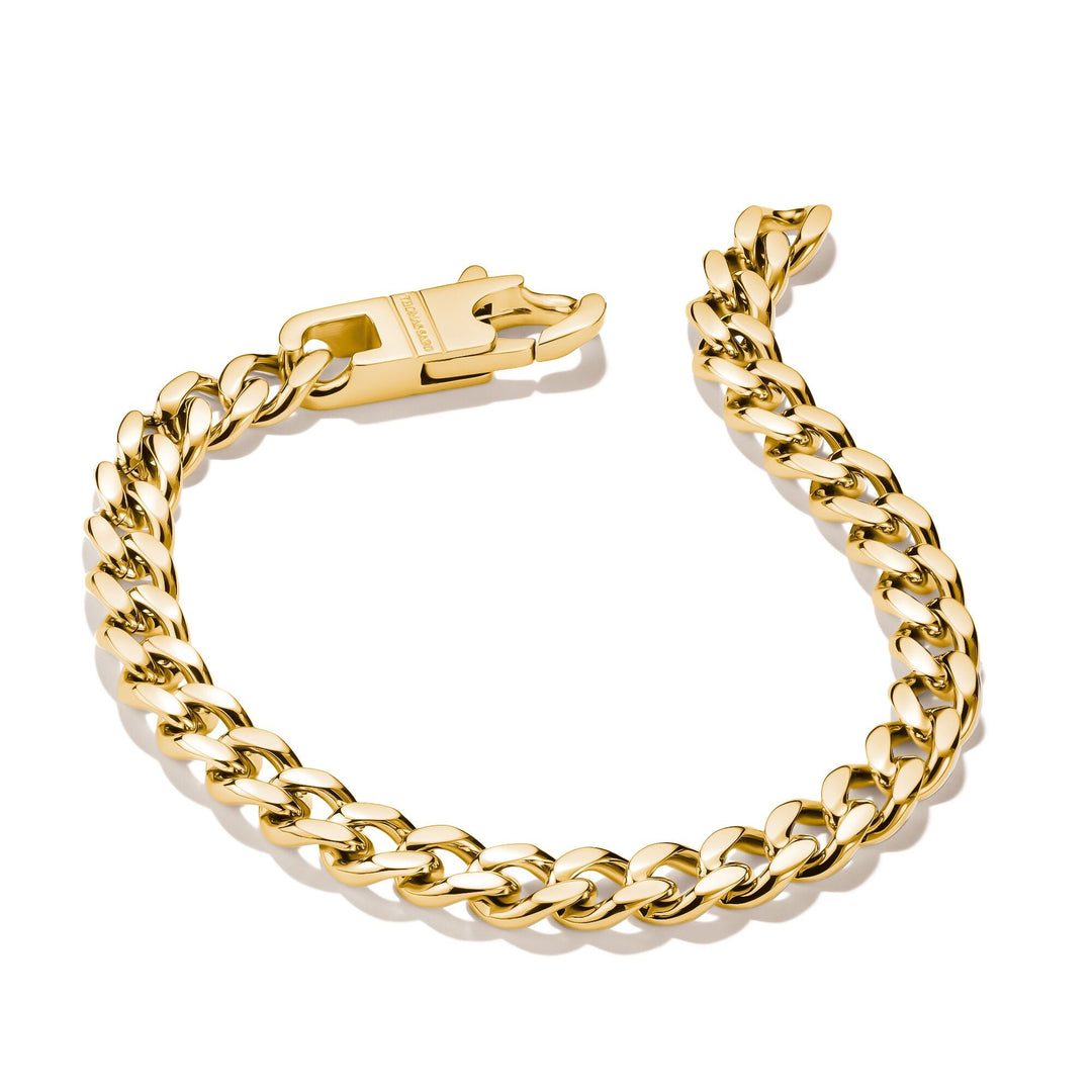 Gold-Tone Stainless Steel Curb Chain Bracelet 7mm
