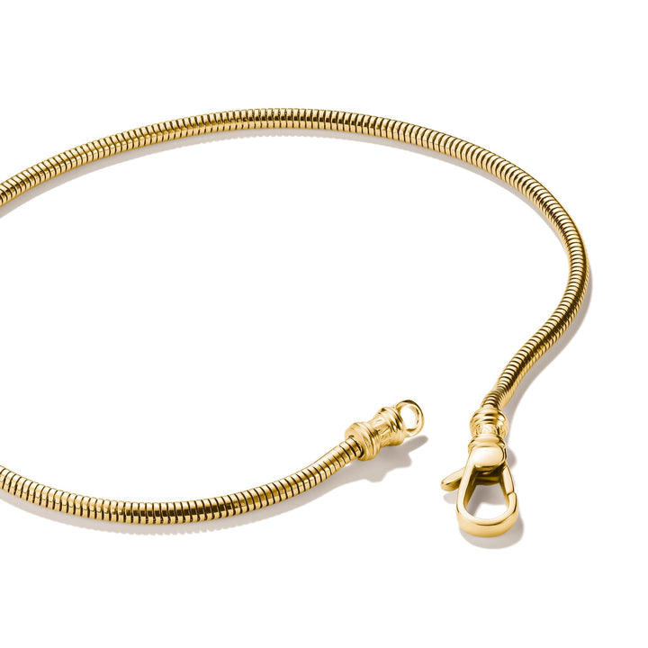 Gold-Tone Stainless Steel Snake Chain Bracelet 2mm