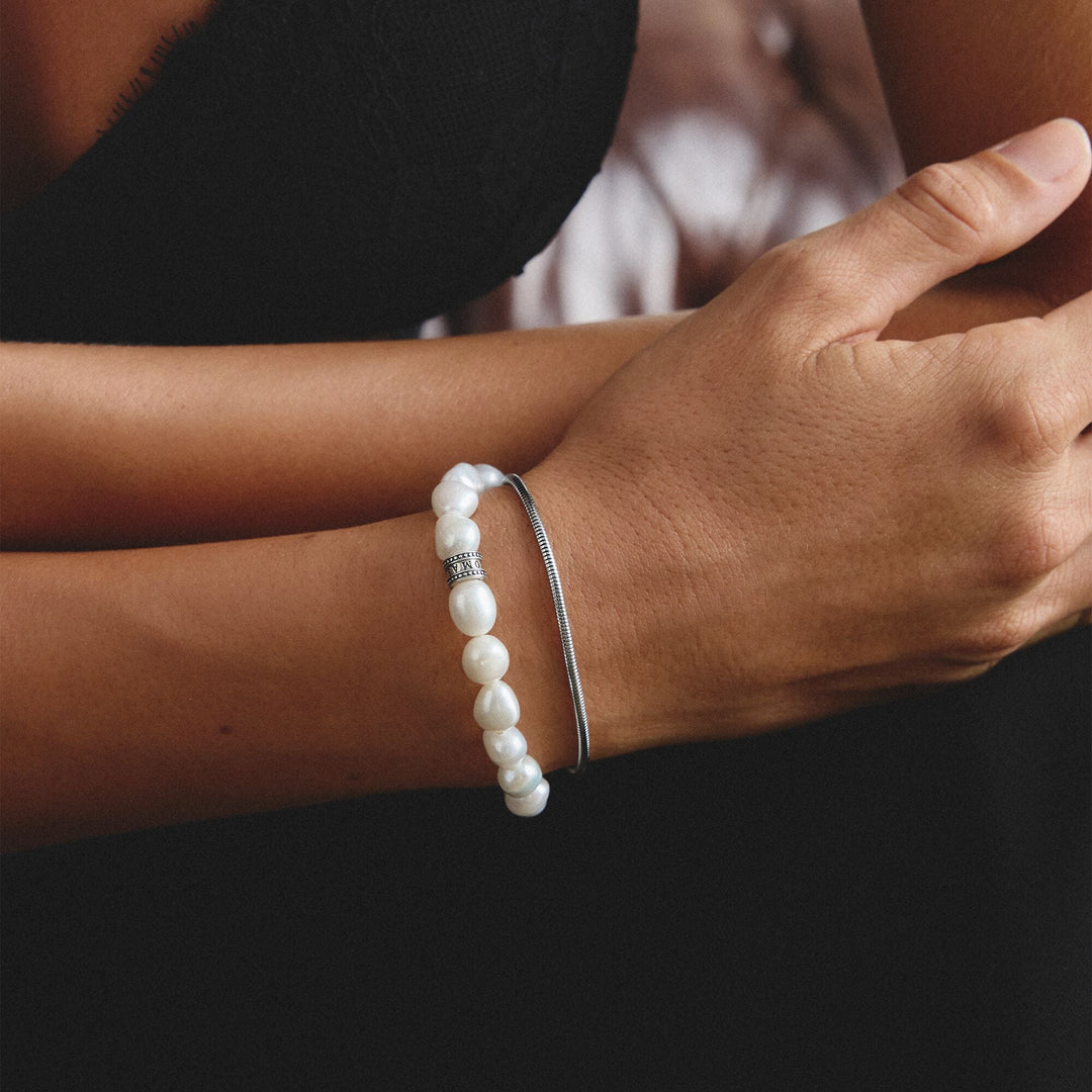 Stainless Steel Freshwater Pearl Bracelet
