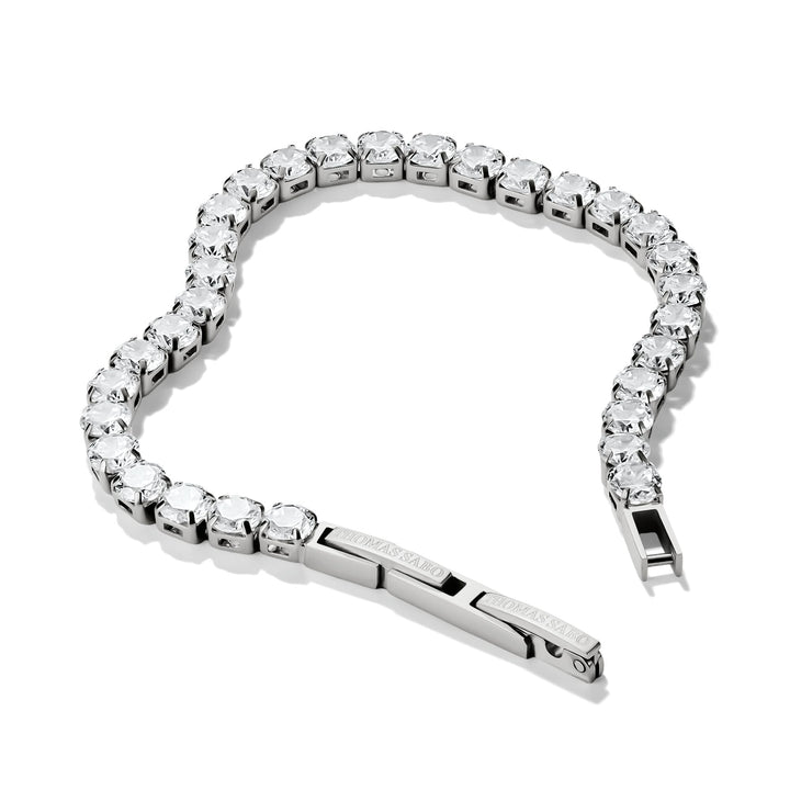 Stainless Steel Tennis Bracelet with White Zirconia