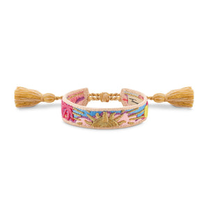 Woven Bracelet with various ornaments in pink, blue, green & gold | THOMAS SABO Australia