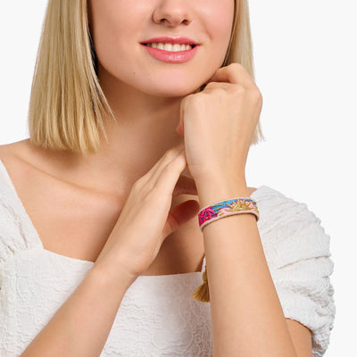 Woven Bracelet with various ornaments in pink, blue, green & gold | THOMAS SABO Australia