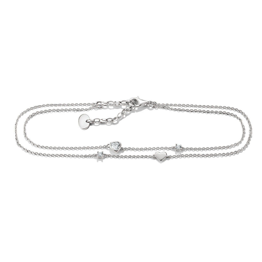 Anklet hearts with zirconia