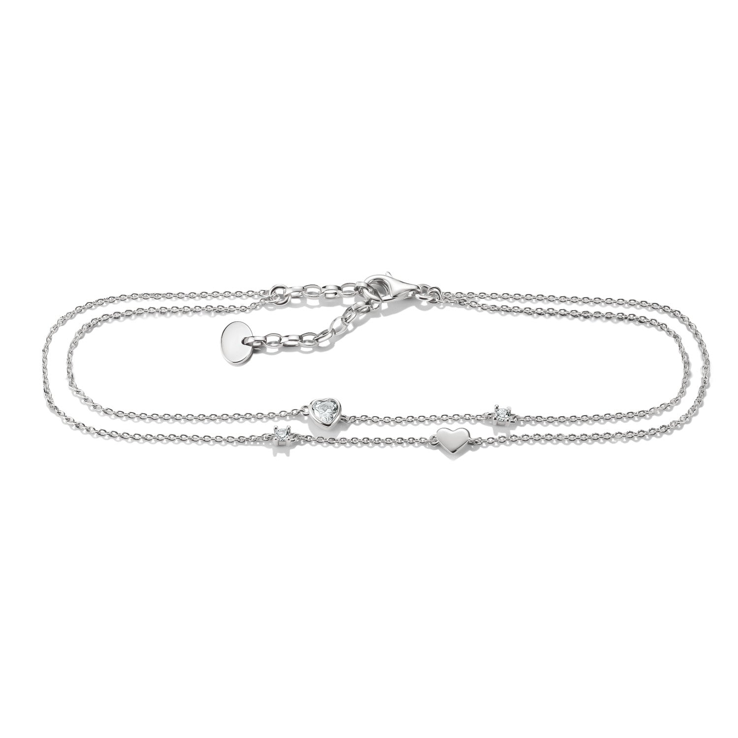 Anklet hearts with zirconia