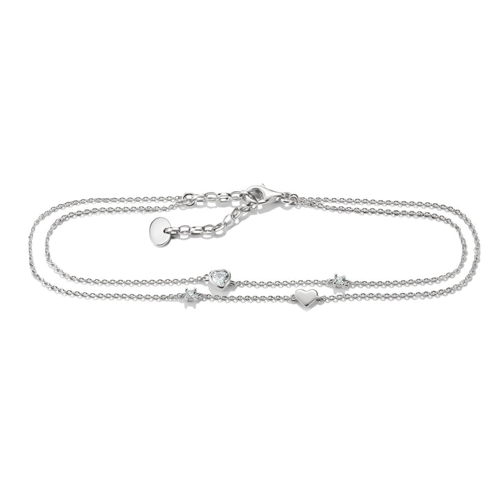 Anklet hearts with zirconia