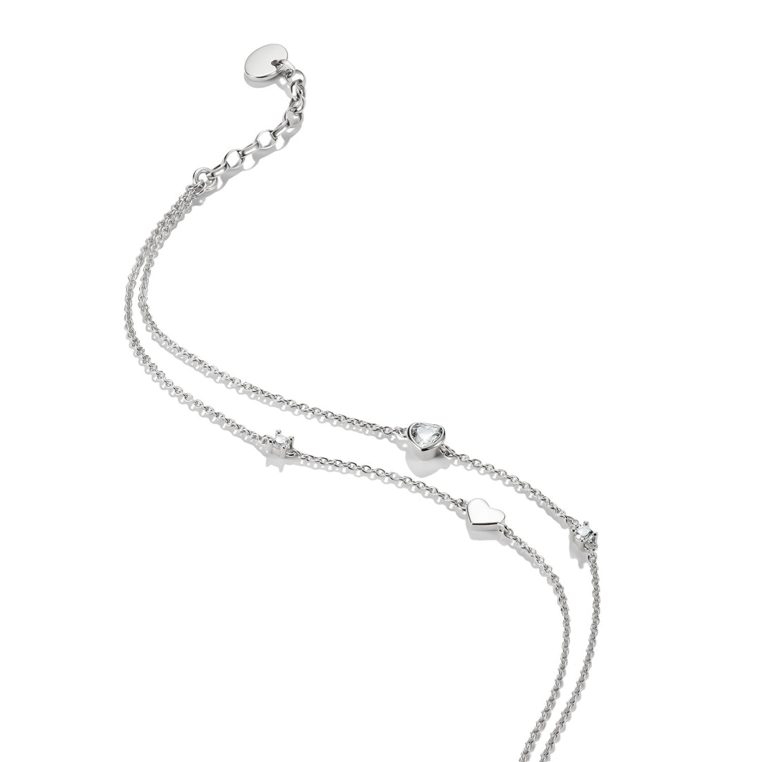 Anklet hearts with zirconia
