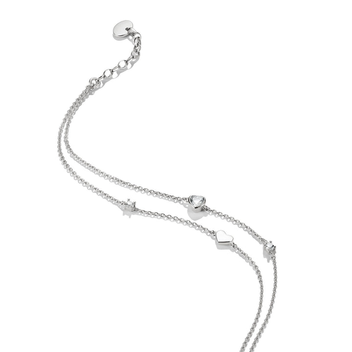 Anklet hearts with zirconia