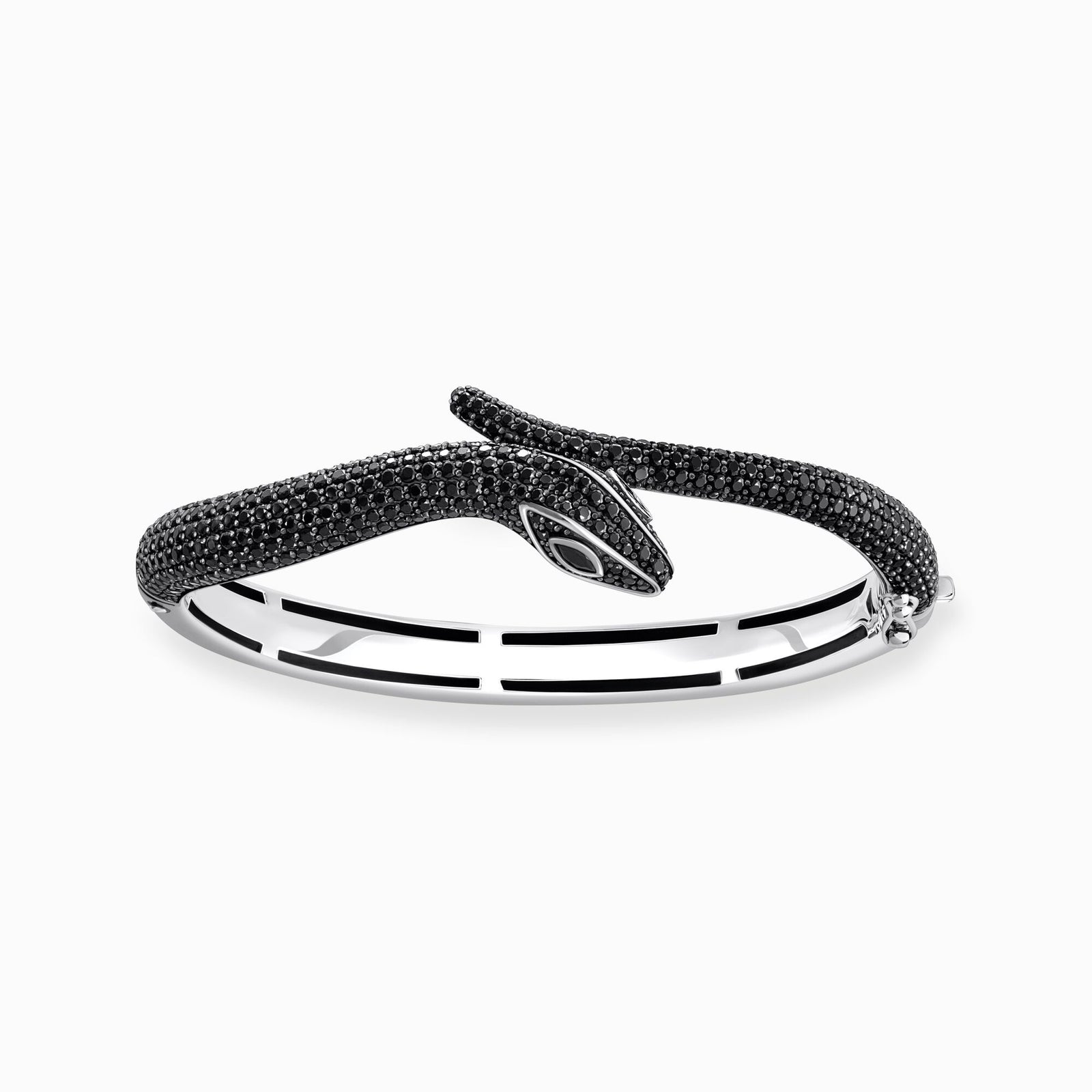 Snake bracelet with black zirconia