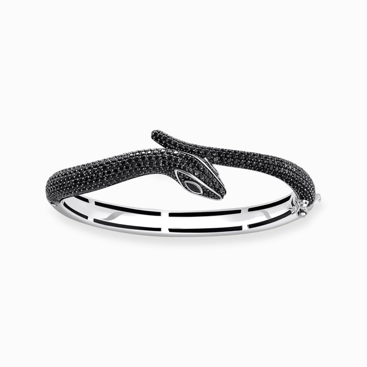 Snake bracelet with black zirconia