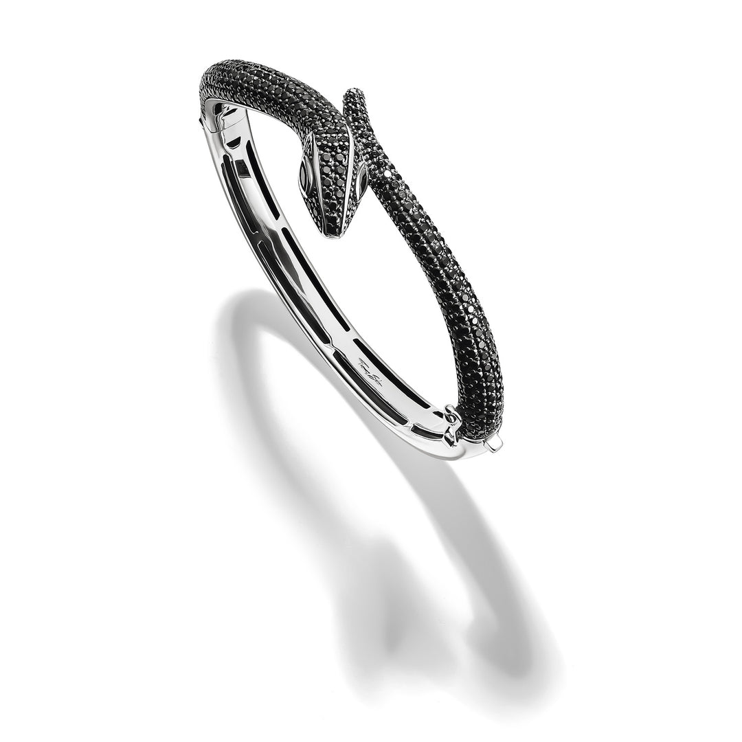 Snake bracelet with black zirconia