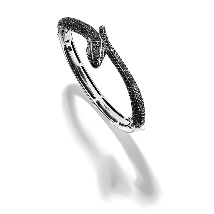 Snake bracelet with black zirconia